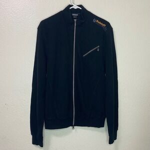 Belstaff Mens Black Full Zip Logo Cotton Fleece Jacket Motorcycle‎ Collection